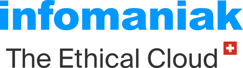 Logo Infomaniak, The Ethical Cloud (Swiss flag)